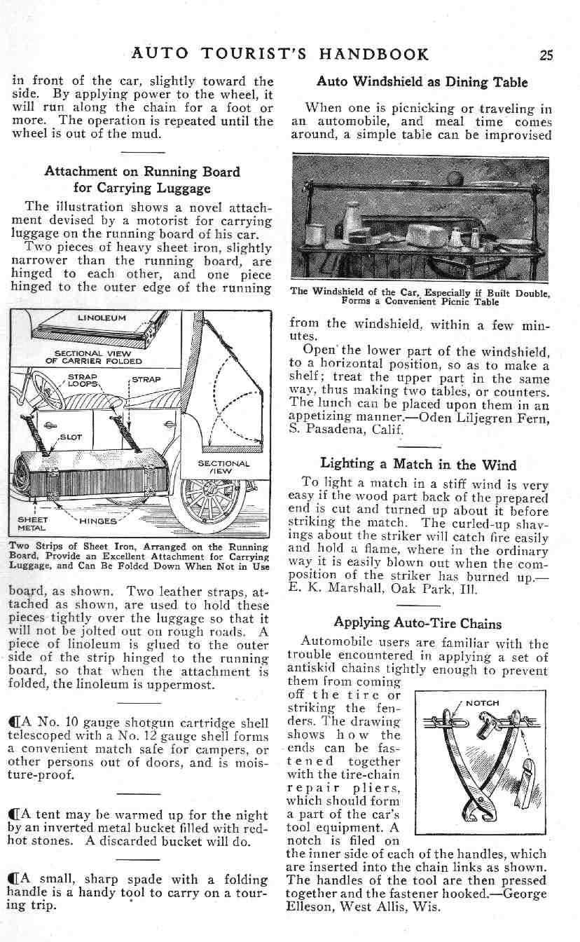 1924 Popular Mechanics Auto Tourist Handbook Page 85